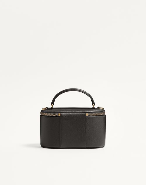 Valentino Garavani - Vlogo Signature Mini Vanity Bag In Grainy Calfskin - Black - Woman - Wallets And Small Leather Goods